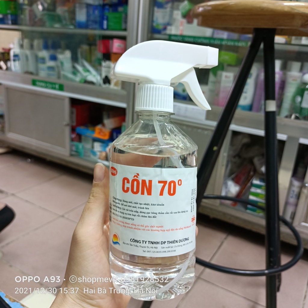 [ hàng sẵn ] Cồn 70 độ chai xịt 500ml (chỉ ship hà nội hoả tốc)