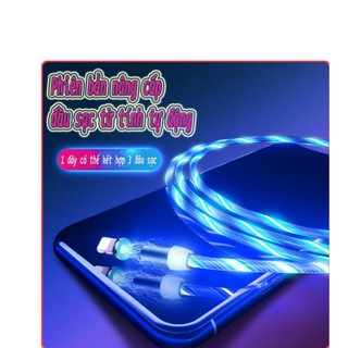 Cáp Sạc Phát Sáng Đầu Từ Tính Hít Nam Châm Xoay 360 Độ - Cáp Phát Sạc Đầu Nam Châm