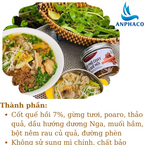 Cốt gia vị lẩu phở bò hà nội chay letonkin vị quế hồi