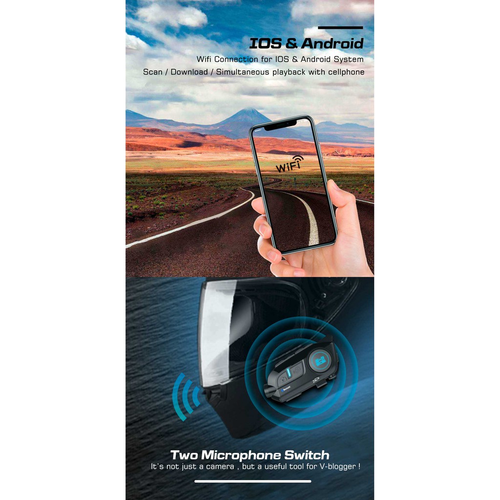 Tai nghe bluetooth SCS S11 Tích hợp CAMERA HÀNH TRÌNH 2K