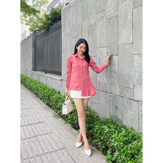 (SẴN) Áo sơ mi nửa dập li