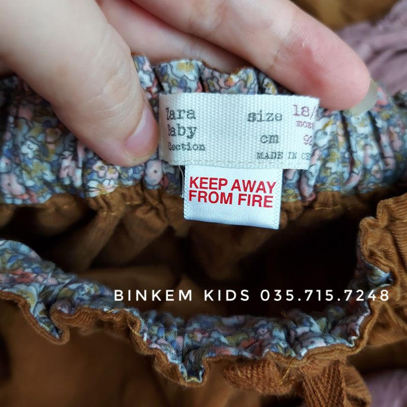 Chân váy nhung tăm cho bé