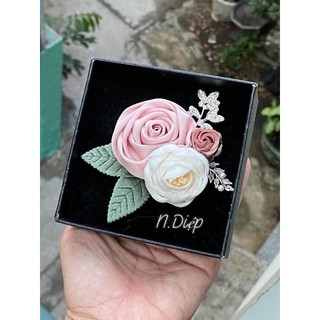 hoa hồng lụa cài áo nhiều màu cao cấp