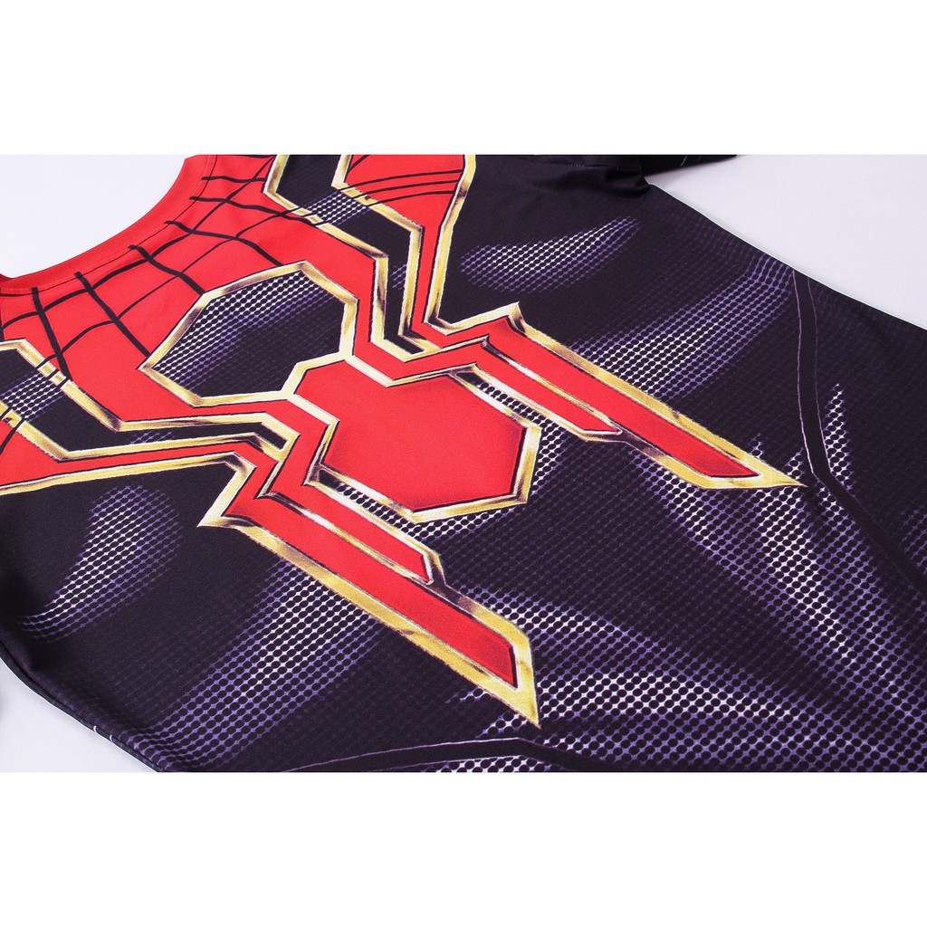 Áo thun HUQISHA họa tiết iron spiderman thời trang dành cho nam