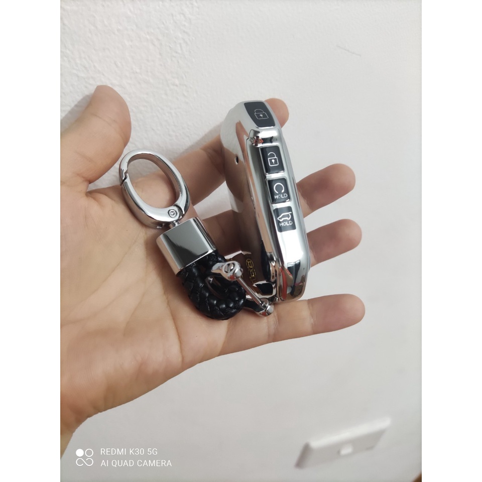 Ốp Chìa Khóa Tráng Gương Cho Xe Kia Sorento, K3 2021 2022 chìa 4 NÚT