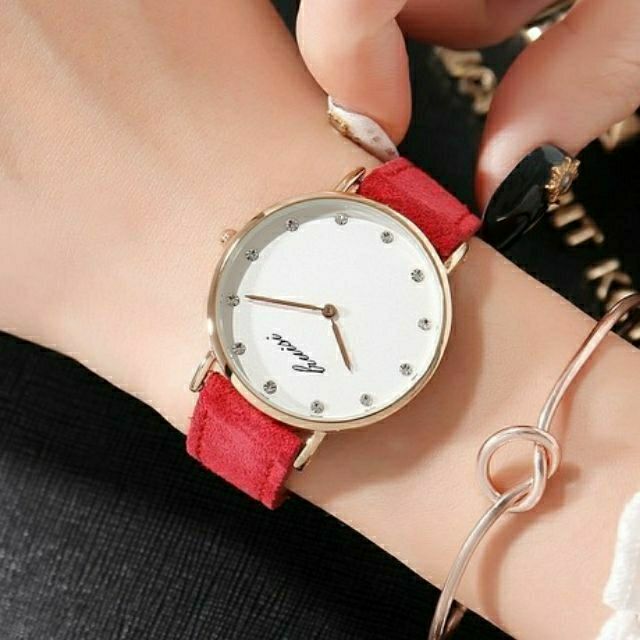 (Thanh lý 259k--&gt; 179k) Đồng Hồ Nữ LRUISI 8006 Dây Da Lộn Chính Hãng (Có Clip+ Ảnh Thật)