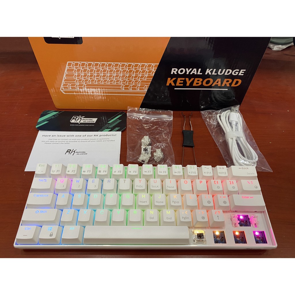 RK61 RGB HOTSWAP - Bàn phím cơ không dây mini Royal Kludge RK61 RGB kết nối Dây, Bluetooth 5.1 và Wireless 2.4G