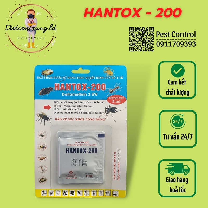 Thuốc diệt muỗi HANTOX - 200 gói 5ml (5gói)