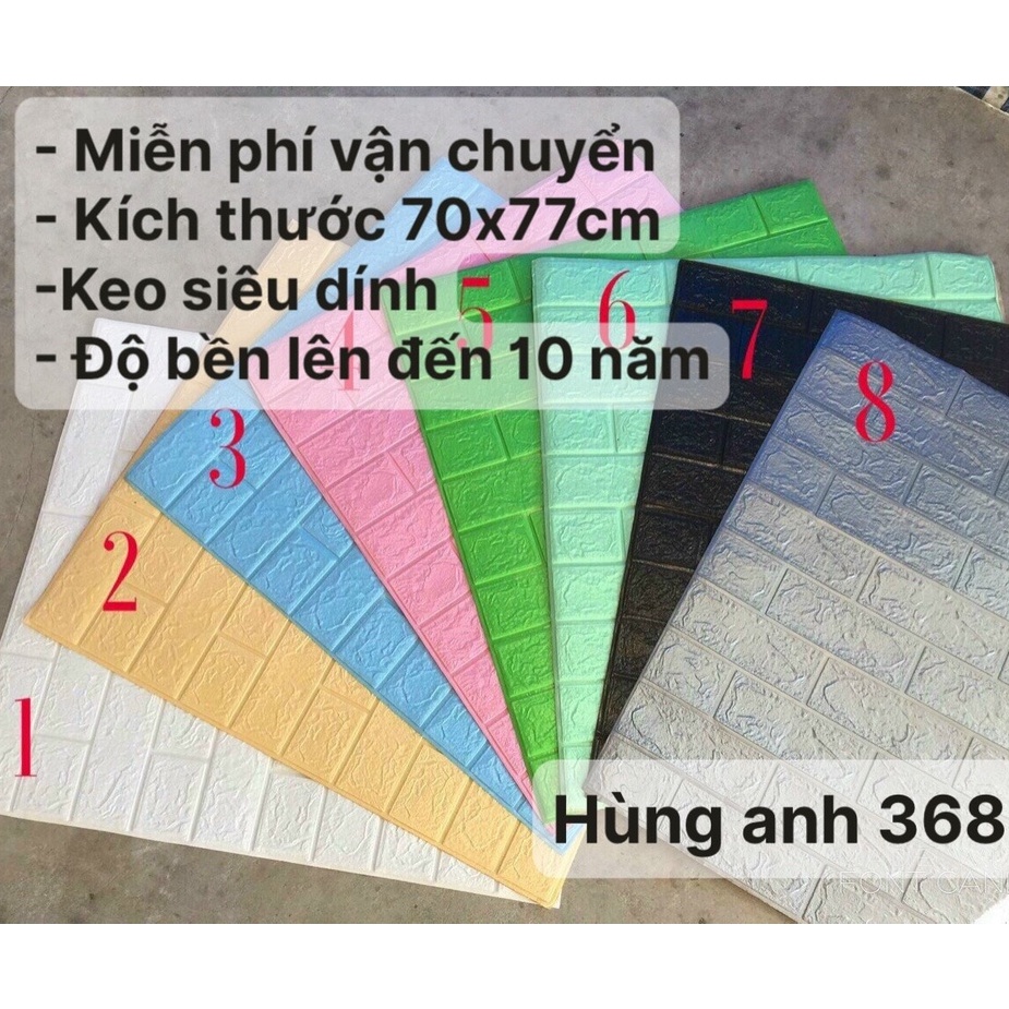 (HÀNG ĐẸP - GIÁ TỐT) Tấm xốp dán tường giả gạch 3D cao cấp chống ẩm cách nhiệt 70x77cm