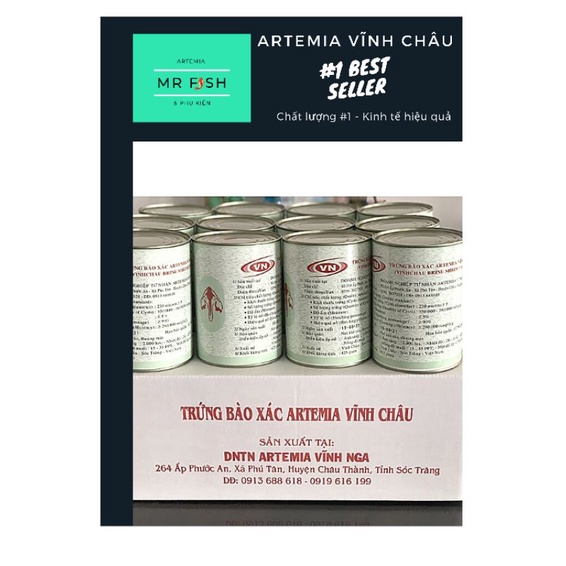 Trứng artemia Vĩnh châu -Thức ăn cá vàng, cá chép , betta, guppy - Nuôi sinh khối hiệu quả - Mr Fish