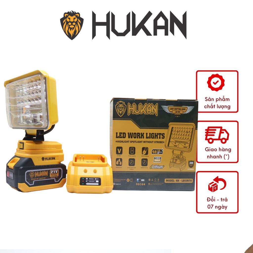 Thân bóng đèn pin LED HUKAN HK-LB4IN70 + Pin 10 cell HUKAN 3.0ah siêu sáng sử dụng chân pin phổ thông 70W
