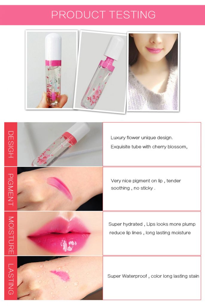 [ready] HengFang Sakura Transparent Lips Gloss Tint Makeup Women Full Moisturizing Lips Plumper Lips Gloss Enhancement Cosmetics -beauty