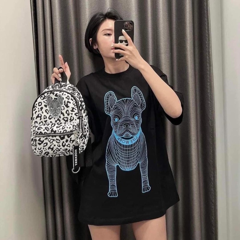 Áo phông xuất Hàn Quốc LIFEWORK mã W Dog - 3D Viền Best Sell