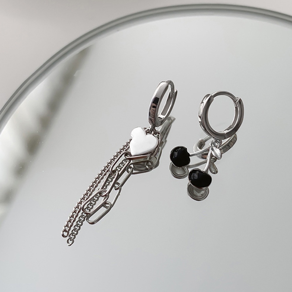 Bông Tai Dáng Dài Hình Trái Tim/ Cherry Thiết Kế Độc Đáo Thời Trang