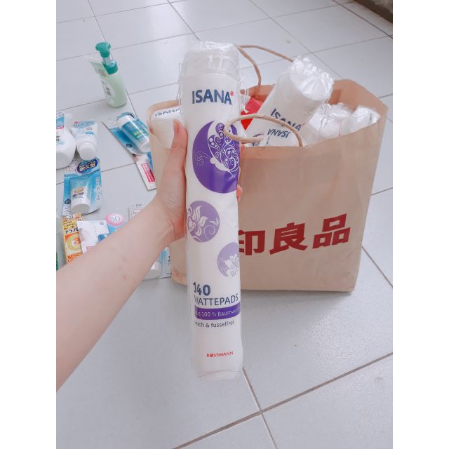 Bông tẩy trang ISANA của Đức 140m siêu rẻ