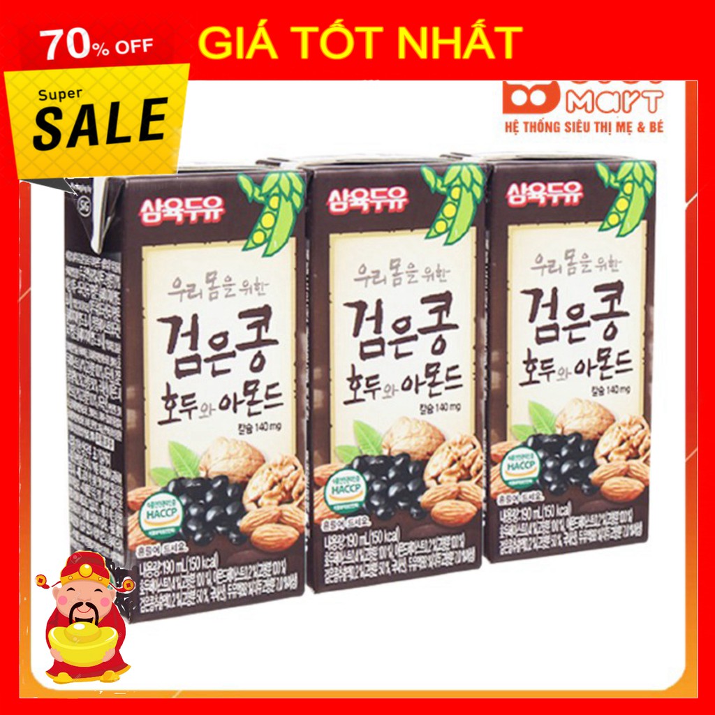 [ GIÁ TỐT NHẤT ]  Nước ép Hàn Quốc 190ml hộp óc chó, hạnh nhân, đỗ đen  (Thùng-24) 💟💟 FREESHIP 💟💟 tăng đề kháng, rất