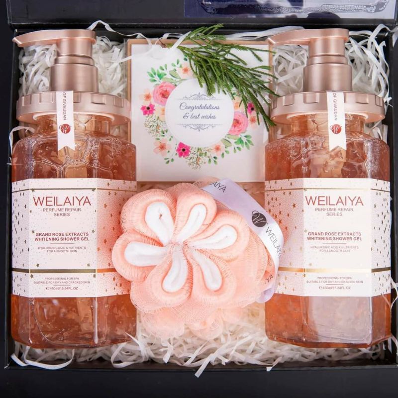 Sữa tắm trắng da cánh hoa hồng Damask Weilaiya Grand Rose Extracts Whitening Shower Gel