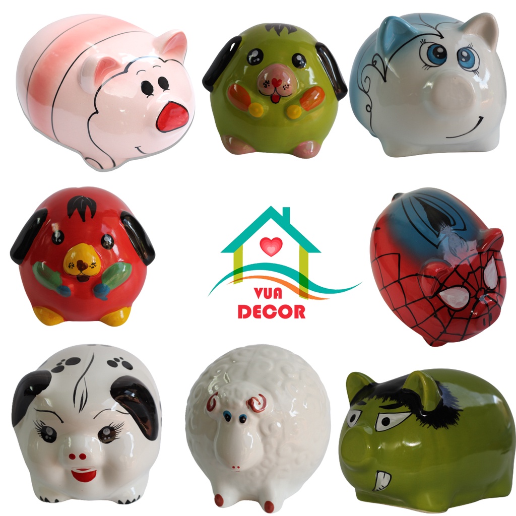 Heo Đất Tiết Kiệm Lợn Đất size to size bé gấu trúc lợn hồng siêu nhân đẹp mắt