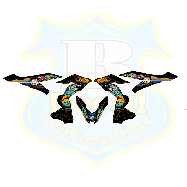 ( Quí khách vui lòng mang ra tiệm cho thợ dán ) Tem winner mèo thần tài đen