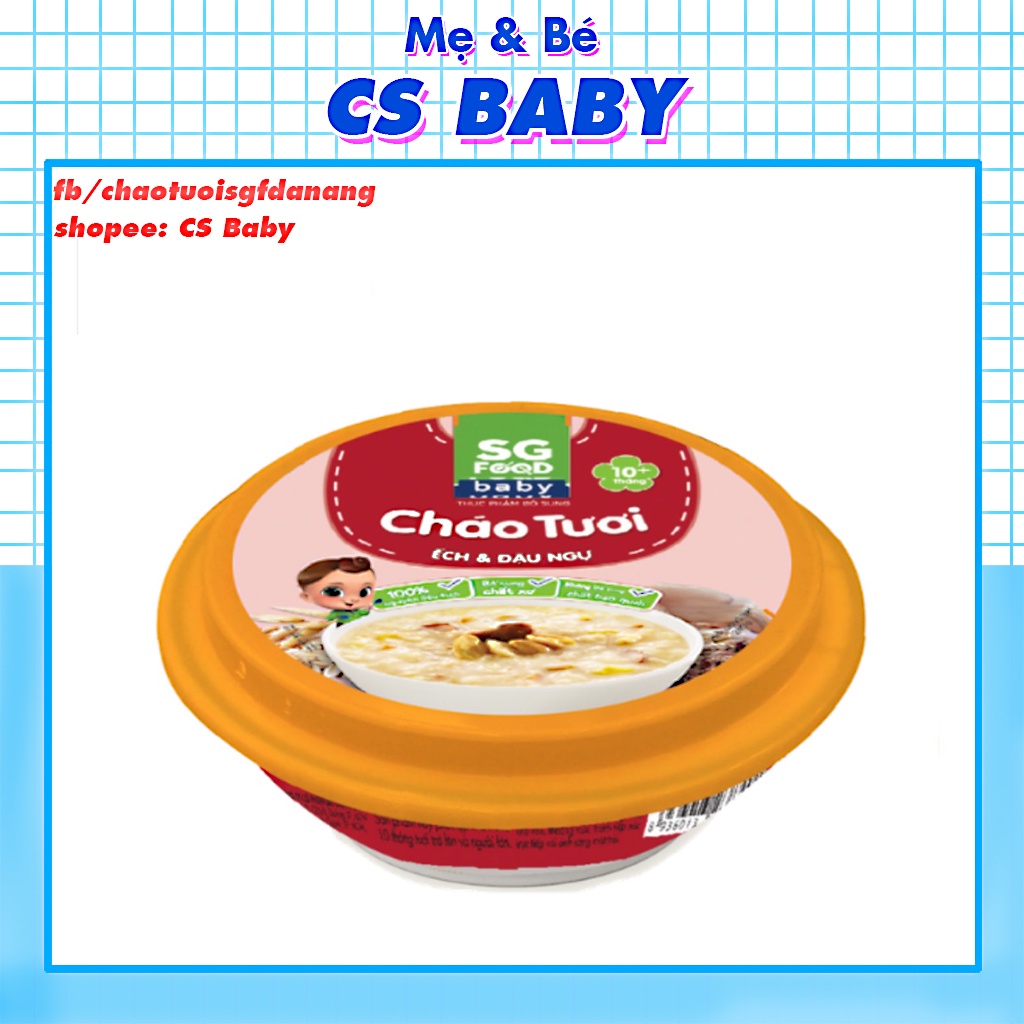 Cháo Tươi Baby Sài Gòn Food Ếch & Đậu Ngự 240g - Cs Baby