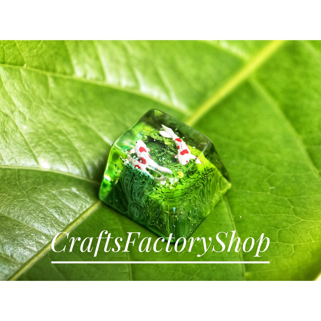 Keycap Lẻ Resin Nút Bàn Phím Cơ Cá Koi R1 Profile OEM 1u