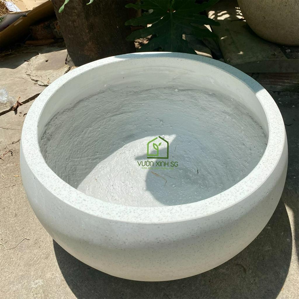 CHẬU ĐÁ MÀI HÌNH TÔ - Rộng 46 x Cao 25cm - Trồng sen, nuôi cá