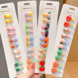  Set Kẹp Tóc Hoạ Tiết Trái Cây Nhiều Màu Dễ Thương Cho Bé