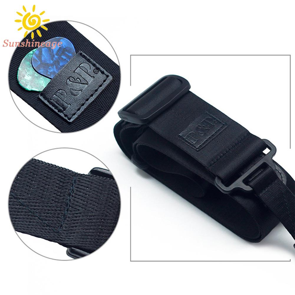 SUNAGE- ~Guitar Strap Brown Elastic Fashion Long Strong Durable Nylon Guitar Belt【SUNAGE-HOT Fashion】
