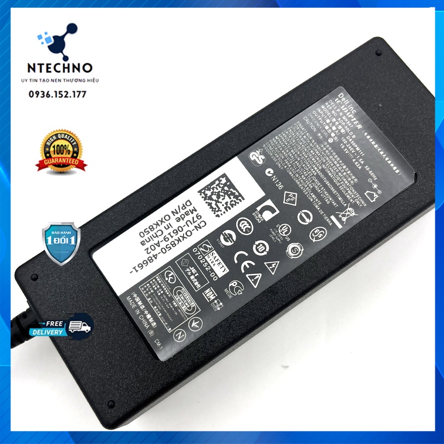 Sạc Zin Laptop Dell 19.5V 4.62A 90W Đầu đạn -  Dùng cho máy tính laptop Dell Vostro 5460 V5460 5470 5480 5560 3468