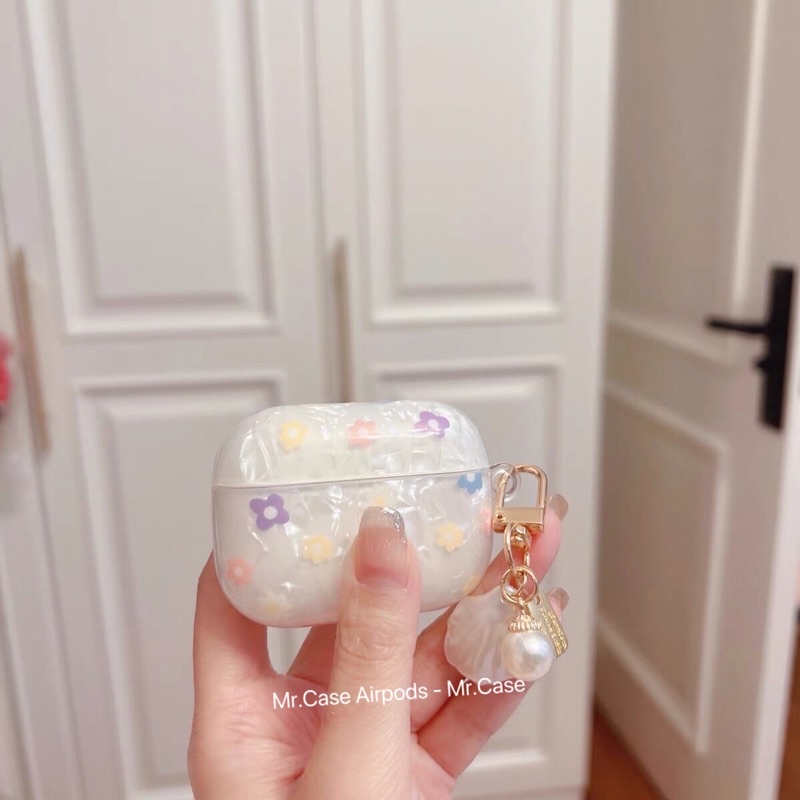 Case Airpods 1/2 /Pro Vỏ Ốp Tai Nghe Hình Bông Hoa Kèm Móc Khoá Xinh - Mr.Case Airpods