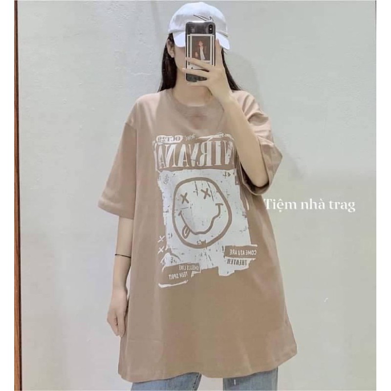  [Rẻ vô địch] Áo cotton tay lỡ unisex - Áo mặt lè lưỡi . NIRVANA