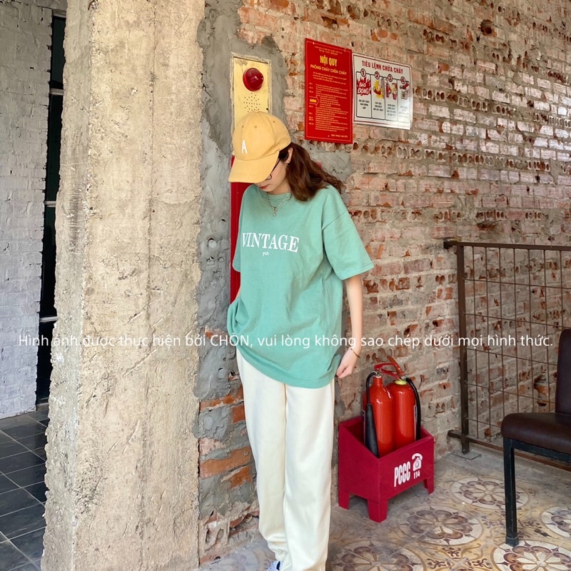 Áo thun 3158 MÀU XANH hàng loại 1 chất dày dặn Cotton Unisex CHÒN CLOTHING