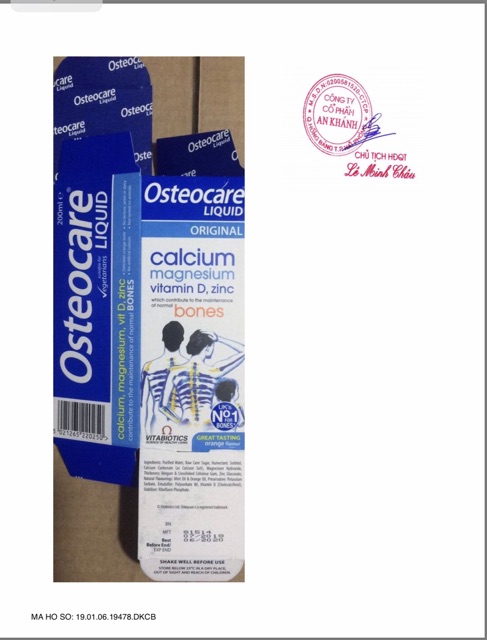 Canxi Osteocare Liquid 200ml dạng nước của UK