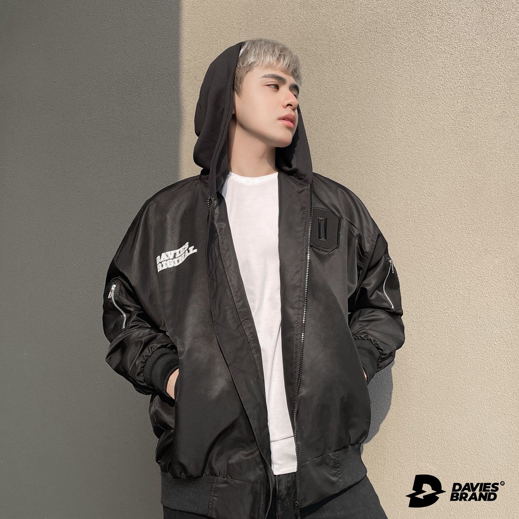 Áo khoác dù bomber mũ nỉ unisex DAVIES - Hooded Bomber Jacket