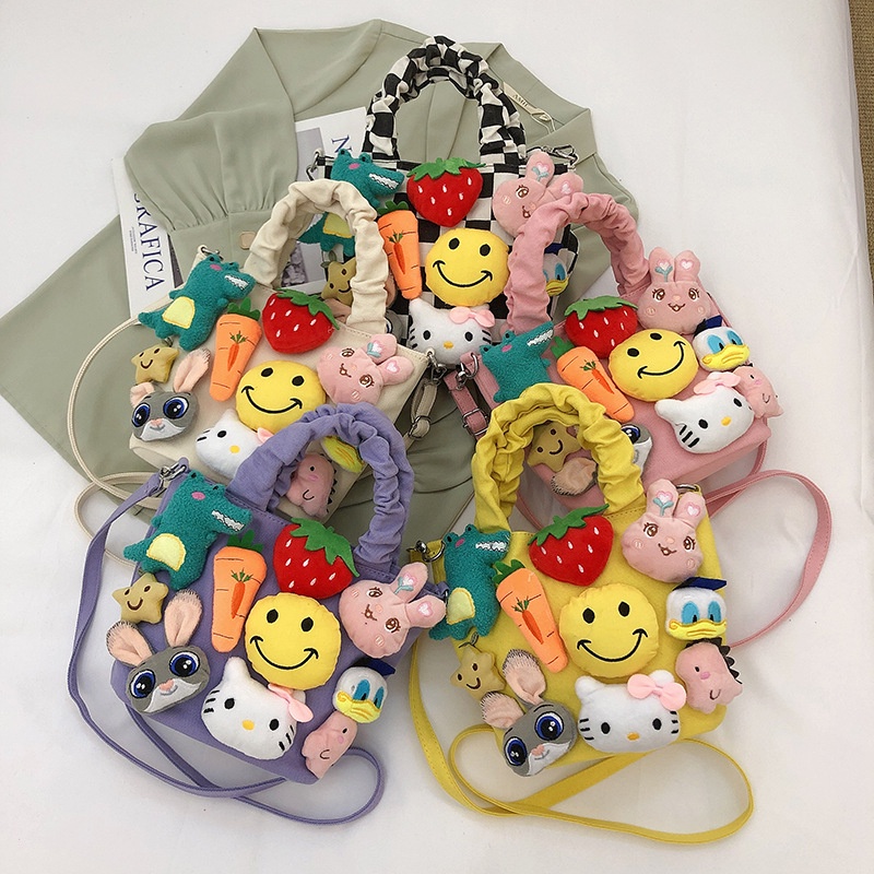 ENVIROSAX Túi đeo vai trang trí mặt cười hoạt hình xinh xắn dành cho nữ