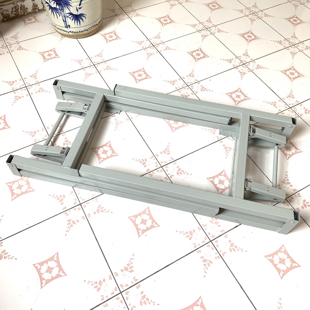Chân bàn gấp Trường Phát màu ghi 1m2, 1m, chân sắt sơn tĩnh điện siêu bền, siêu chắc khoẻ, gấp gọn tiện ích