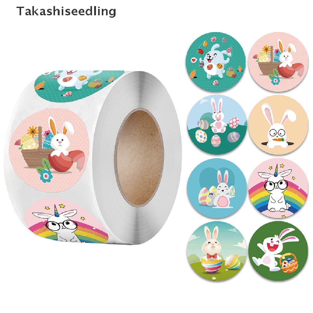 Cuộn 500 Miếng Dán Hình Thỏ Phục Sinh Dễ Thương