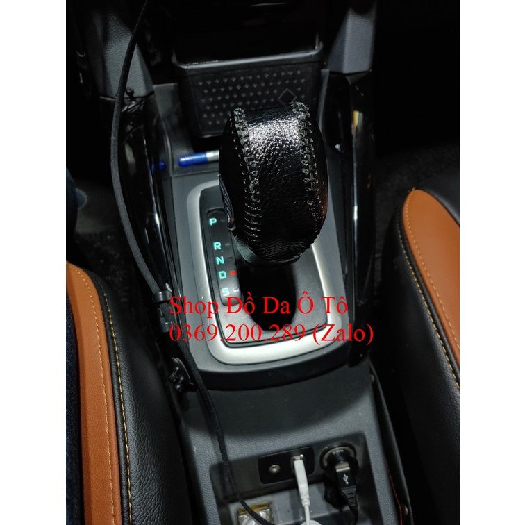 Combo cần số phanh tay chìa khóa Ford Ecosport 2019,2020,2021 da bò handmade