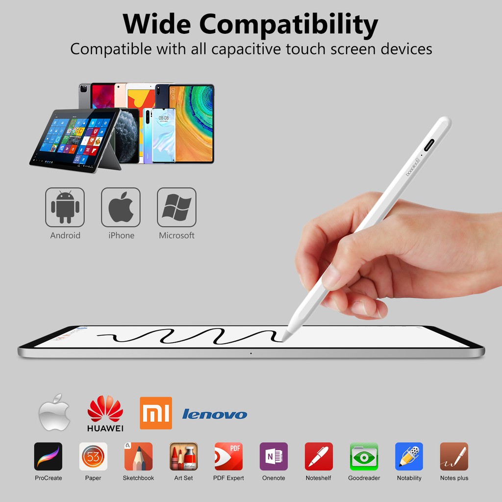 Bút cảm ứng Goojodoq chuyên dụng cho Apple Pencil iPad 1 2 / Android IOS Xiaomi Huawei Samsung