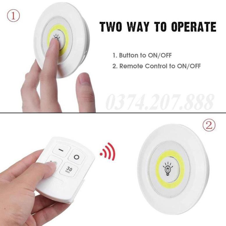 Đèn LED dán tường có điều khiển từ xa, hẹn giờ, điều chỉnh mức sáng tiện lợi-Bộ 3 bóng đèn kèm điều khiển - GD224