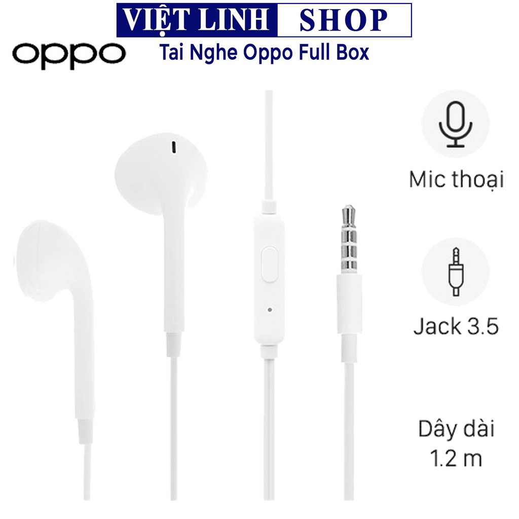 Tai nghe nhét tai Oppo Mẫu R9 F1S, hàng full box siêu bền, âm thanh chất lượng - Việt Linh Shop