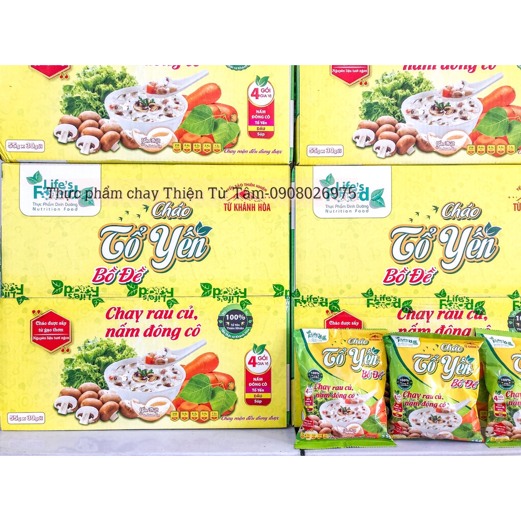 Cháo Yến Tổ Yến Rau Củ Nấm THIỆN TỪ TÂM Bổ Sung Dinh Dưỡng Thùng 30 Gói