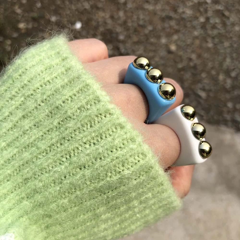 Nhẫn Đính Hạt Kim Loại Phong Cách Hip Hop Thời Trang