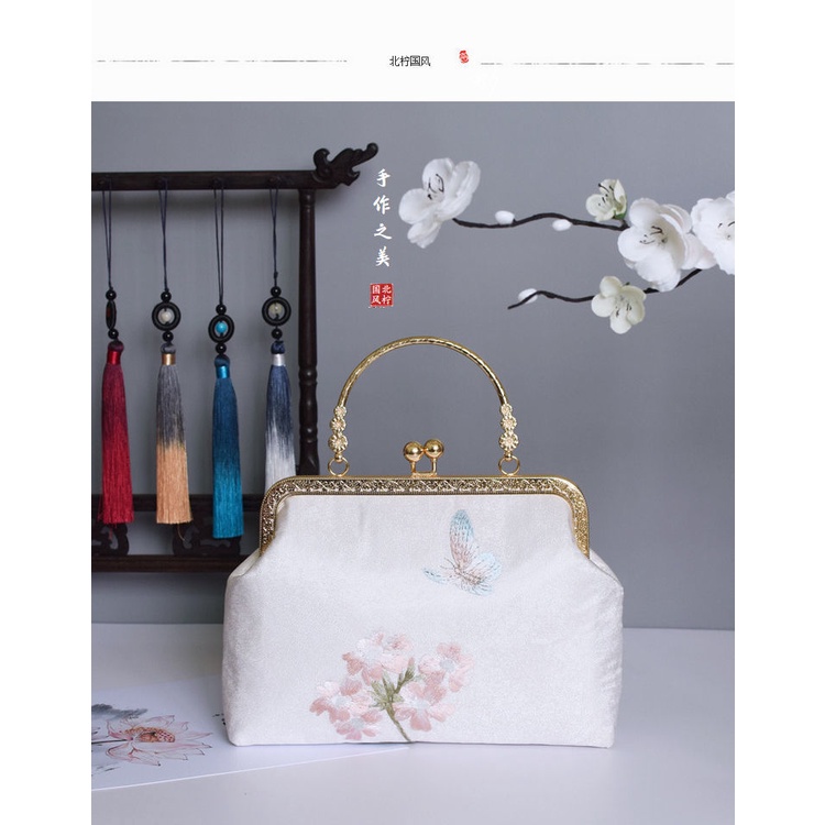 HAPPY HOMLIV Túi xách thêu họa tiết phong cách Hán phục cổ điển