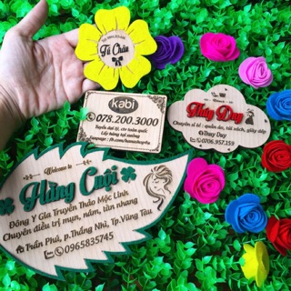 Combo 5 bảng gỗ tên shop