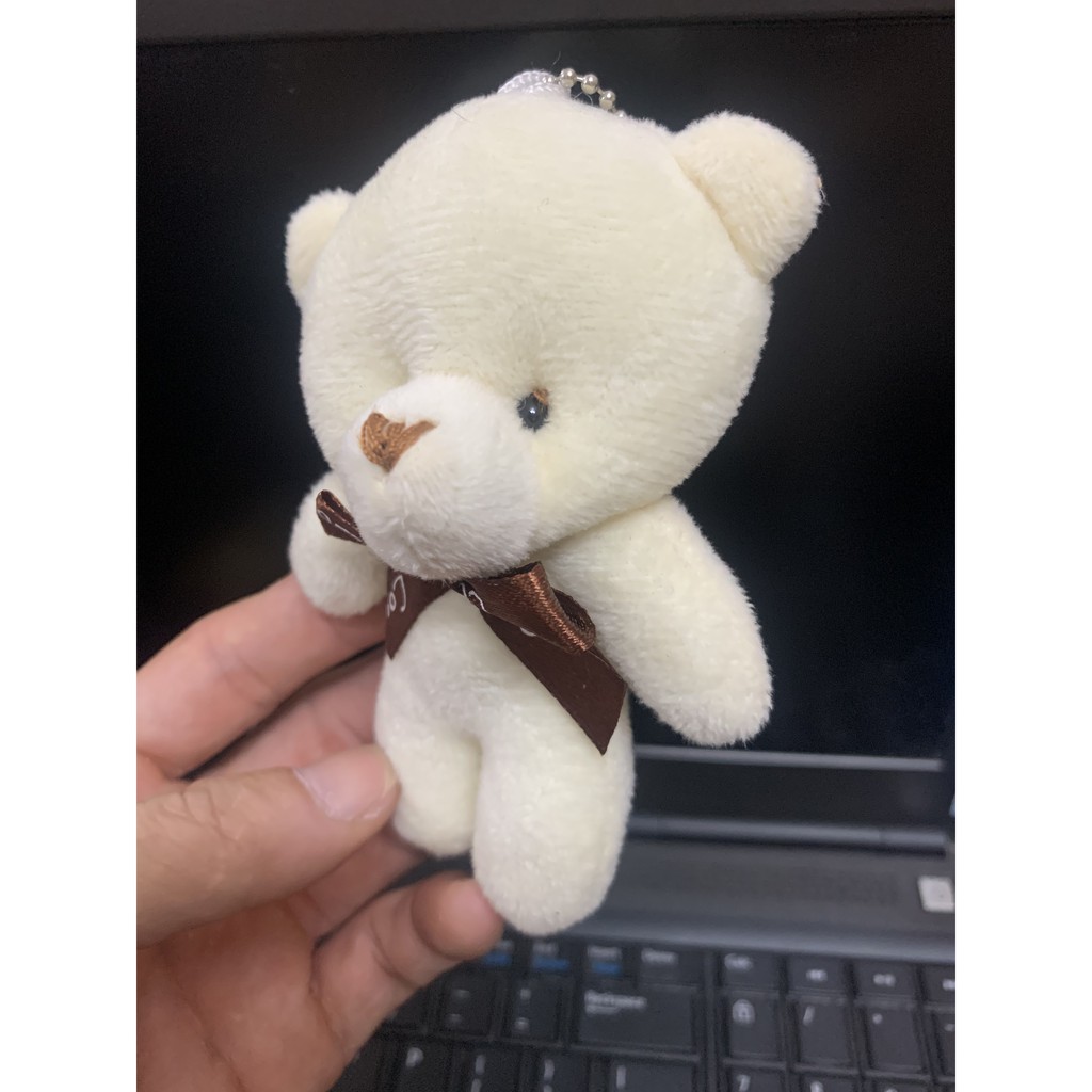 Gấu bông nhỏ cute giá rẻ cao 12cm, gấu bông teddy làm móc khoá balo túi cặp cực xinh, thú bông móc khoá