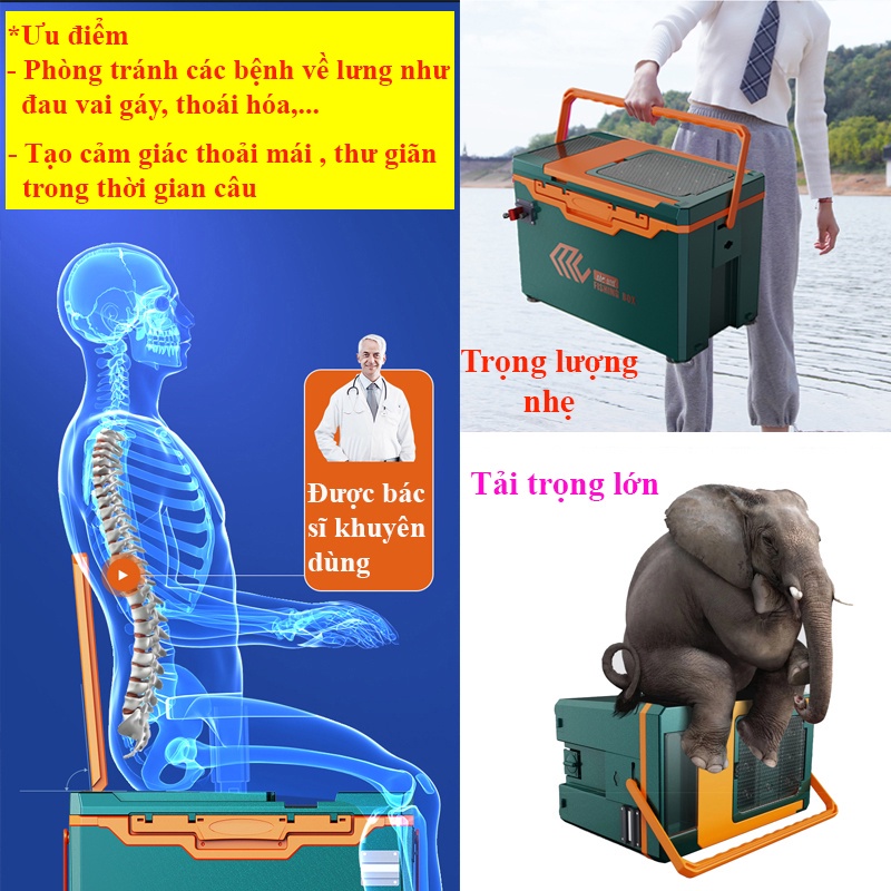 Thùng Câu Đài cao cấp FISHING BOX , top 1 đài loan , giải quyết mọi vấn đề đại hình , phụ kiện đầy đủ , thiết kế tối ưu