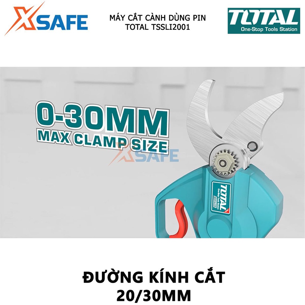 Máy cắt cành dùng pin TOTAL TSSLI2001 mô tơ không chổi than, điện thế 20V, đường kính cắt 20-30mm, không kèm pin sạc