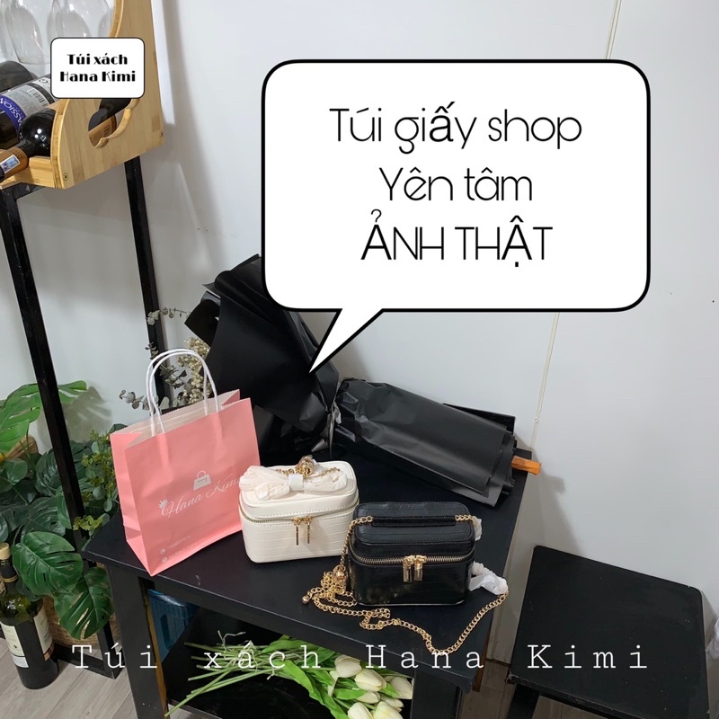 Túi đeo chéo nữ size mini 15cm hình hộp chữ nhật Textured Leather