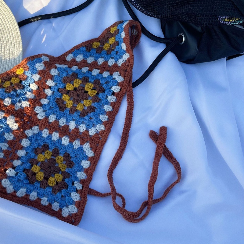 Khăn Bandana Đan Len Nhiều Màu Sắc Làm Phụ Kiện Chụp Ảnh Cho Bạn Gái